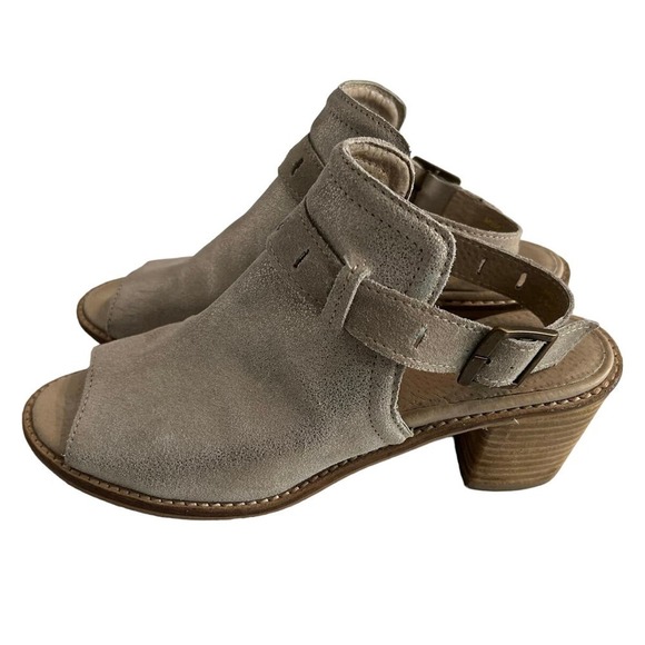 Diba True Casa Loma Up Front Stack Booties Sz 8.5 Champagne Leather Ankle Strap - Picture 3 of 11